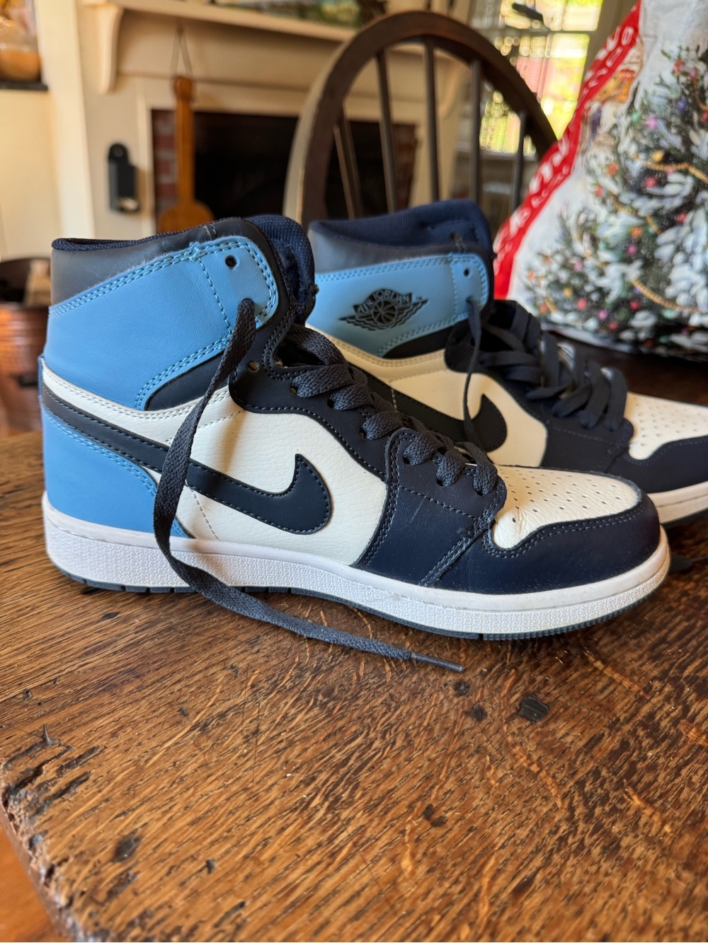 Jordan High Top Sneakers - Light Blue/Black/White